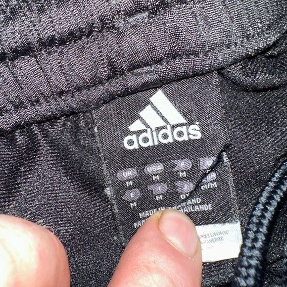 Adidas Women’s Track Pants Size M black w Pink Side Stripes Workout Activewear - Picture 8 of 9